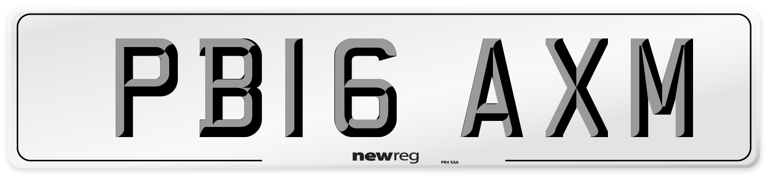 PB16 AXM Number Plate from New Reg